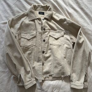 Vici Paddington Distressed Cotton Corduroy Jacket - Beige